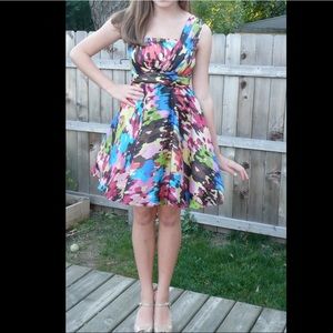 minuet water color cocktail dress